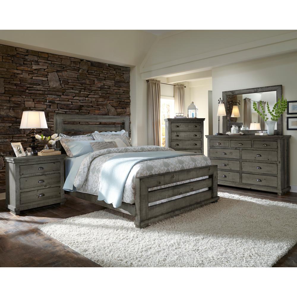 Progressive Furniture Willow Distressed Dark Gray King Slat Bed P600 80 81 78 The Home Depot