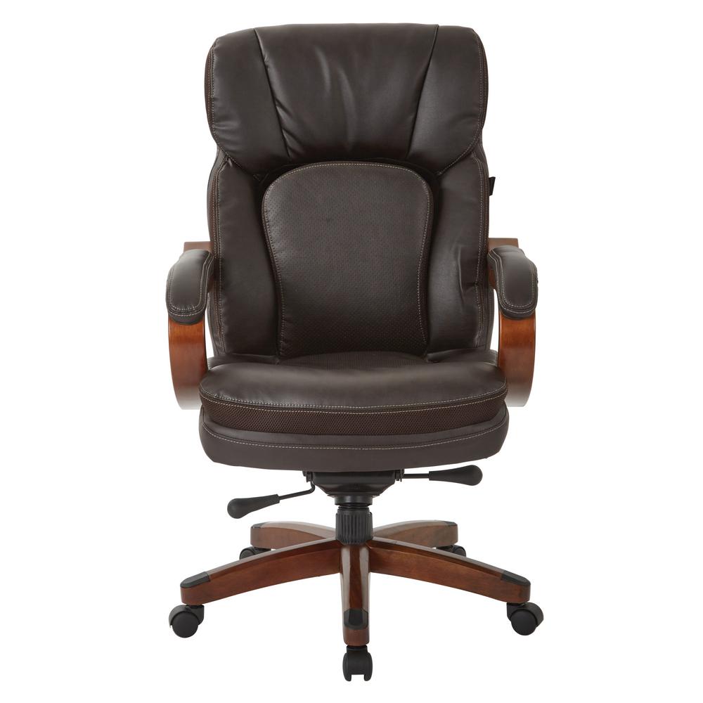 Inspired By Bassett Van Buren Espresso Bonded Leather Knee Tilt Inspired By Bassett Van Buren Espresso Bonded Leather Knee Tilt Executive Chair