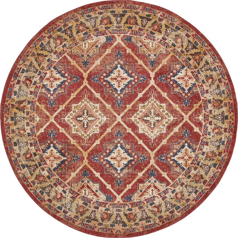 Unique Loom Arcadia Terracotta 8 ft. x 8 ft. Round Area Rug3135270
