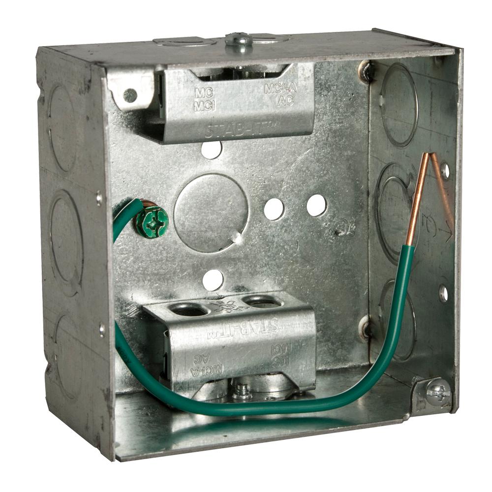 RACO Stab-It 4 inch Metal Square Electrical Box (25-Pack) by RACO