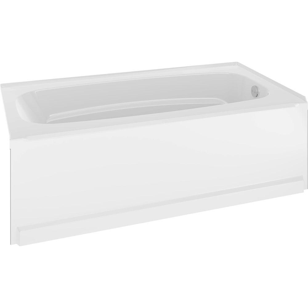 Delta Classic 400 60 In Right Hand Drain Rectangle Alcove Non Whirlpool Bathtub In High Gloss White