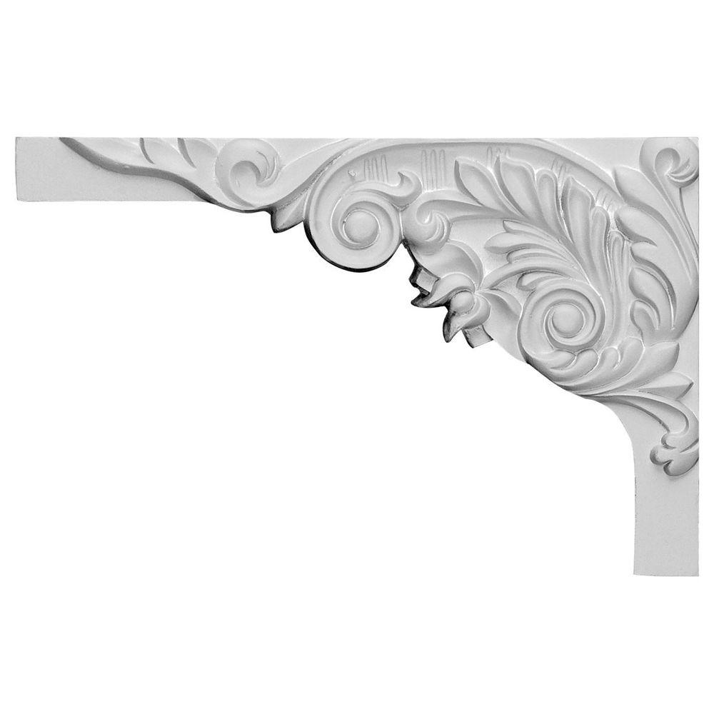 Ekena Millwork 5/8 in. x 11 in. x 7 in. Polyurethane Left Springtime Stair Bracket Moulding
