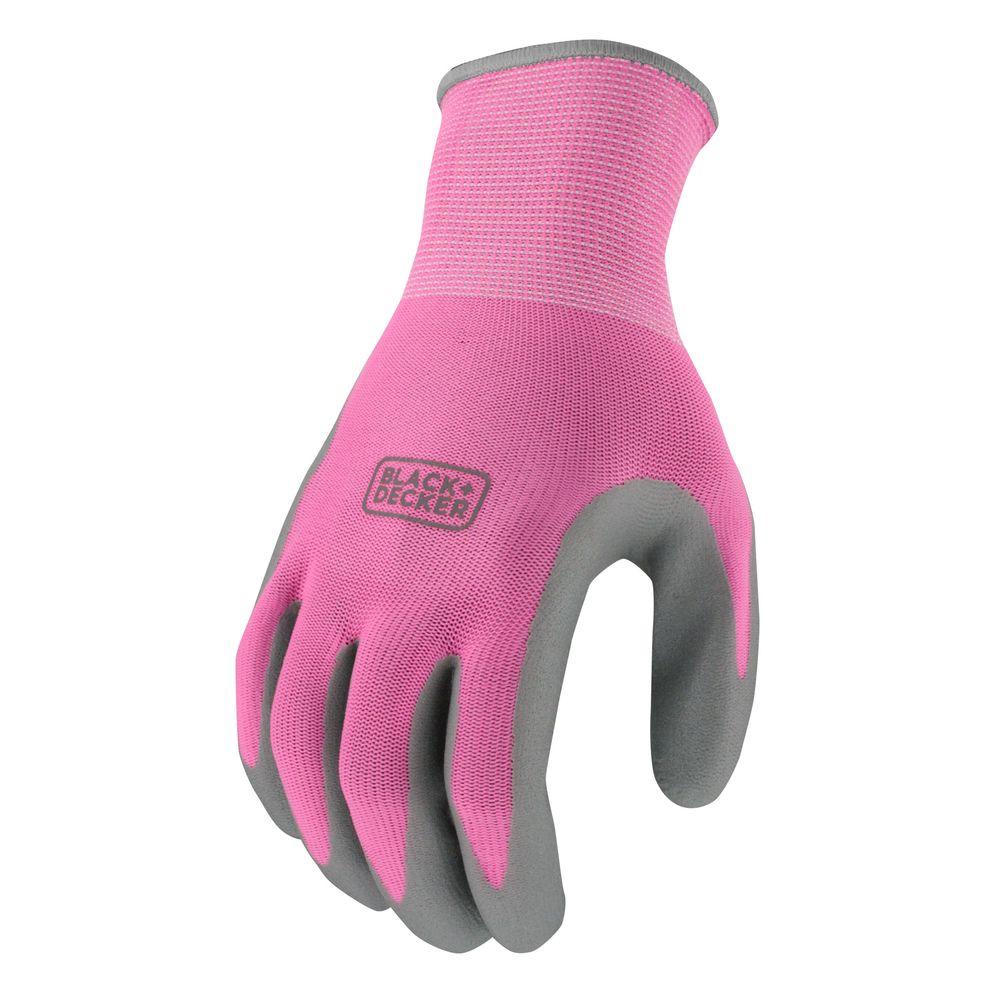 pink work gloves