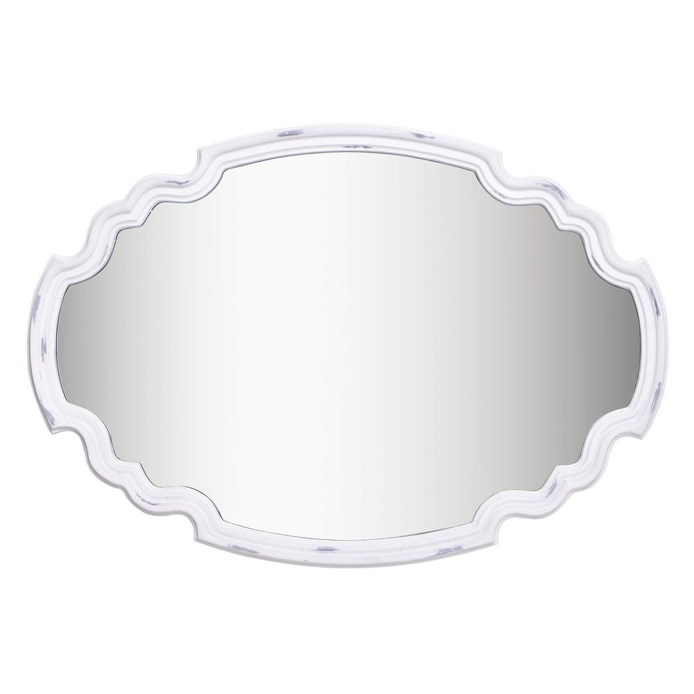 Kenroy Home Backstage 24 in. x 35 in. White framed Wall Mirror60227
