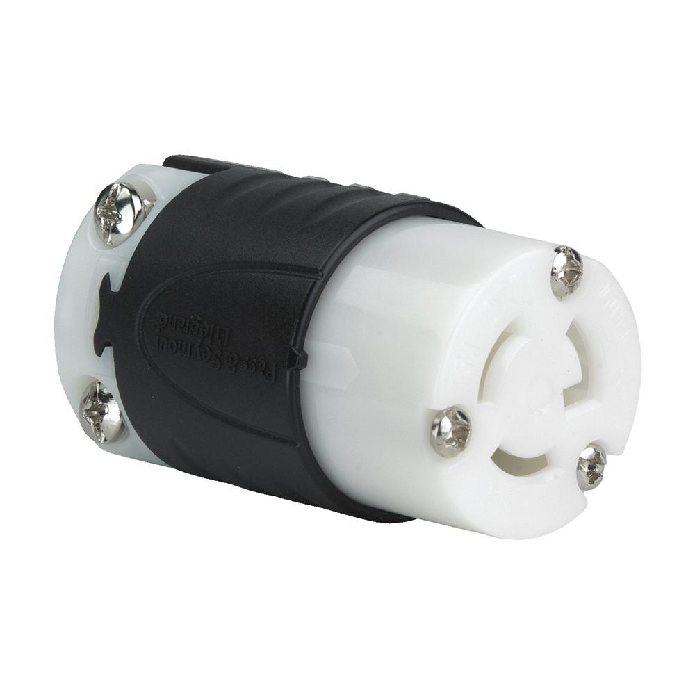 Turnlok 15 Amp 277Volt Locking Connector, Black/WhitePSL715C The