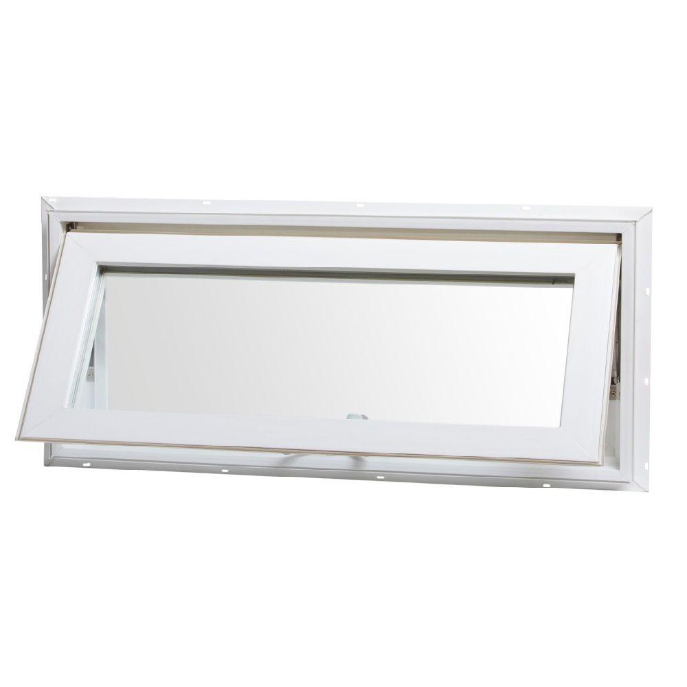 TAFCO WINDOWS 32 in. x 14 in. Top Hinge Awning Vinyl Window - White ...