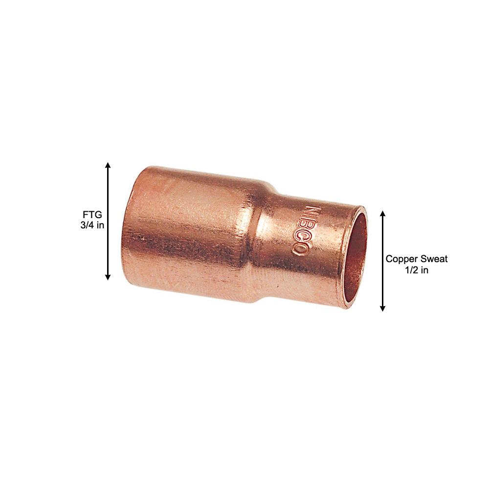 Everbilt 3 4 In X 1 2 In Copper Pressure Fitting X Cup Reducer C6002hd3412 The Home Depot