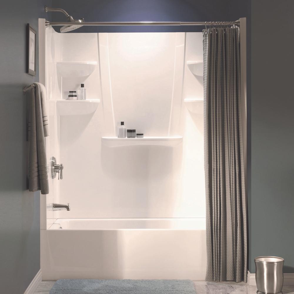 Aquatic A2 8 In X 24 62 2 Piece Direct To Stud Shower Wall Panels White