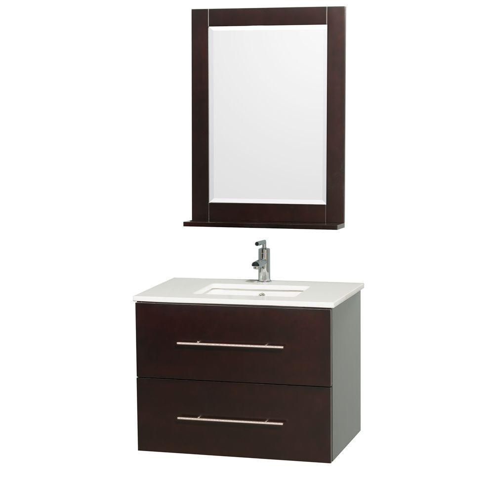 Wyndham Collection Centra 30 in. Vanity in Espresso with ManMade Stone