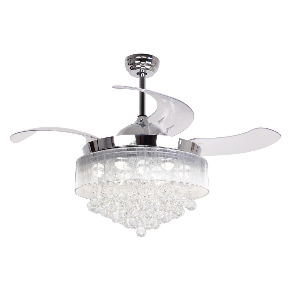Parrot Uncle Broxburne 46 In Led Indoor Chrome Retractable