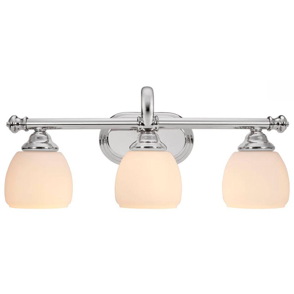 Hampton Bay Lockingwood 3Light Polished Nickel Bath Light15083 The