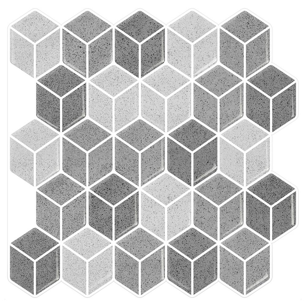 Tic Tac Tiles Cube Grigio 10 In W X H L And Stick Cube Grigio 10 In W X H L And Stick Decorative Mosaic Wall Tile Backsplash 1