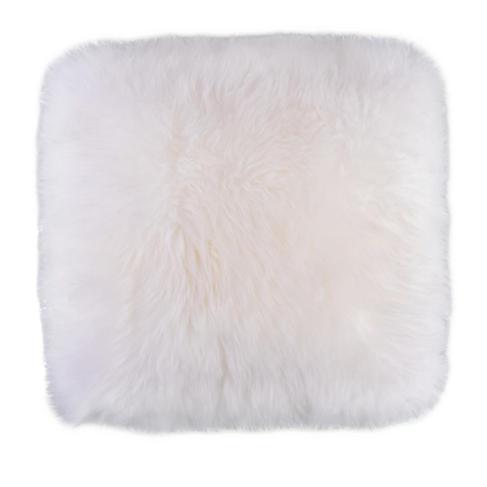 Deerlux Deerlux White Genuine Australian Lamb Fur Sheepskin 16 In