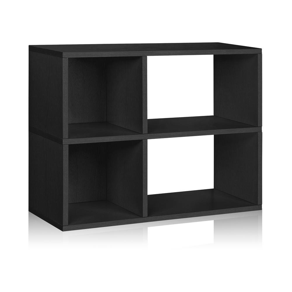 Way Basics Chelsea 12 In X 32 1 24 8 2 Shelf Zboard Bookcase Tool Free Assembly Cubby Storage Black Wood Grain