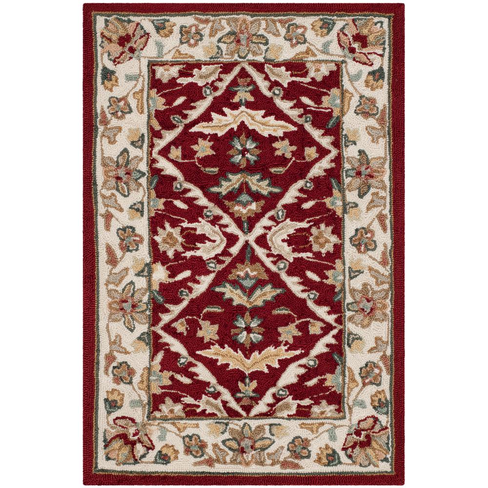 Kas Rugs Classic Kashan Red/Ivory 3 ft. 3 in. x 4 ft. 11 in. Area Rug