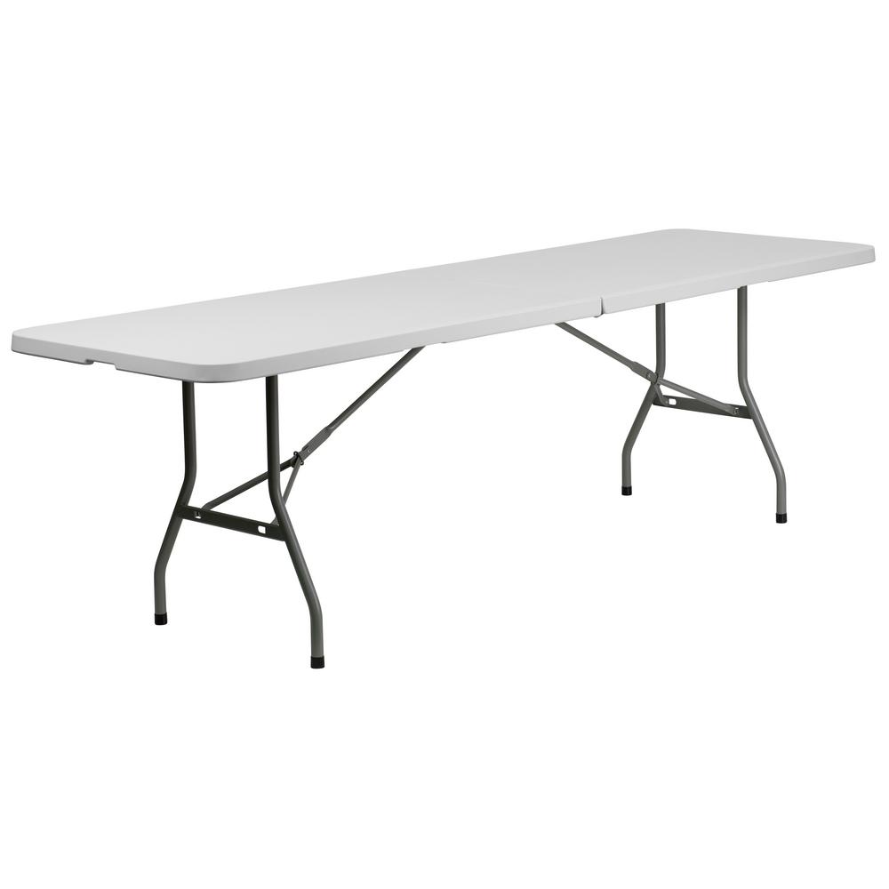 Cosco 96 In Black Plastic Fold Half Folding Banquet Table