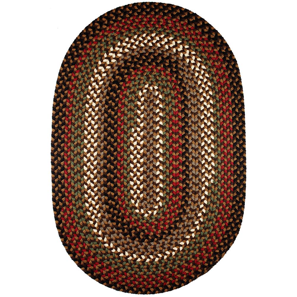 Oval Synthetic Outdoor Rugs The Home Depot Country Medley Brown Fudge 7 Ft X 9 Oval Indoor Outdoor Braided