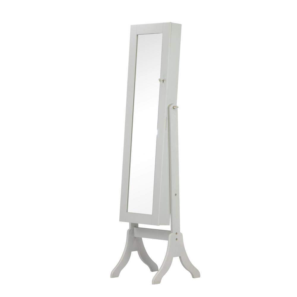 Powell Cheval Jewelry Armoire with Mirror Walnut597514 The Home Depot