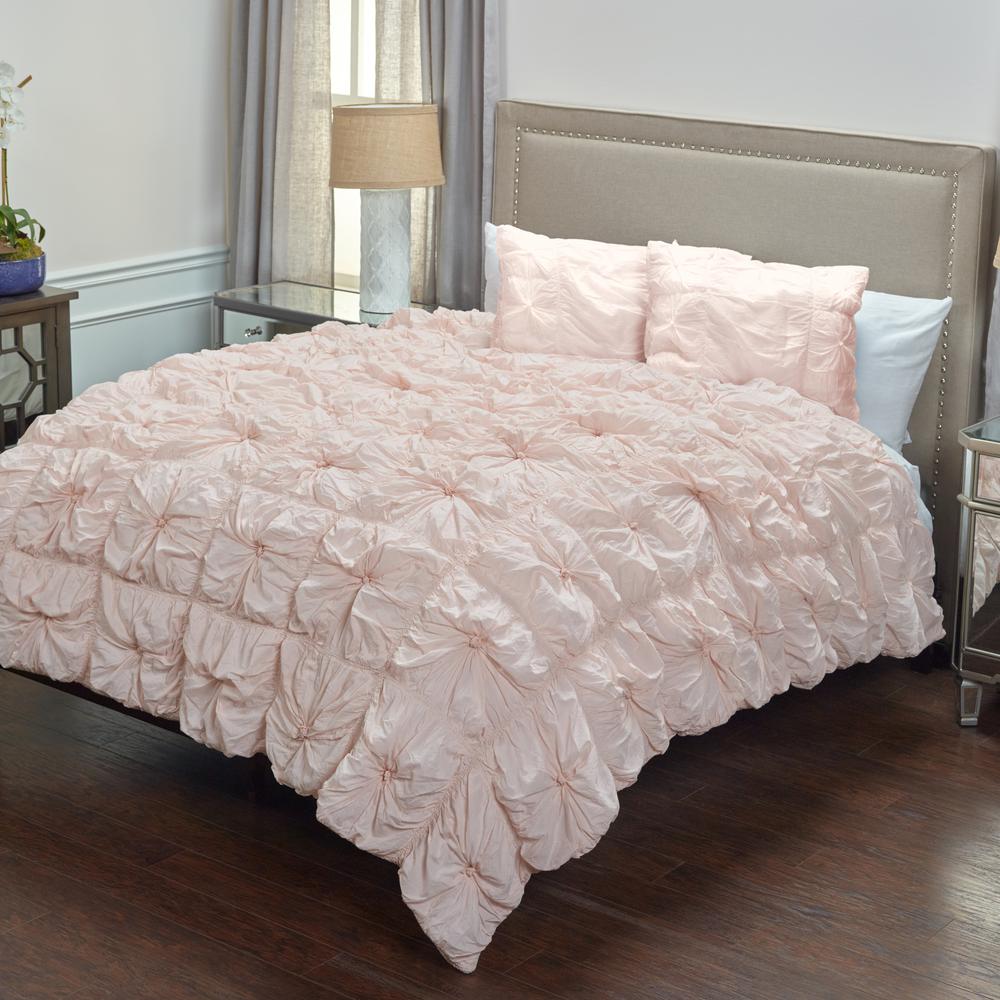 Solid Pink Comforter Comforters Sets Bedding Pink Solid Rouching Pattern 2 Piece Twin Bed Set
