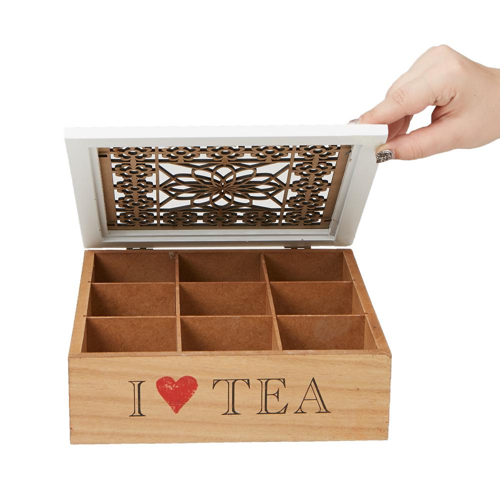 wood tea box organizer
