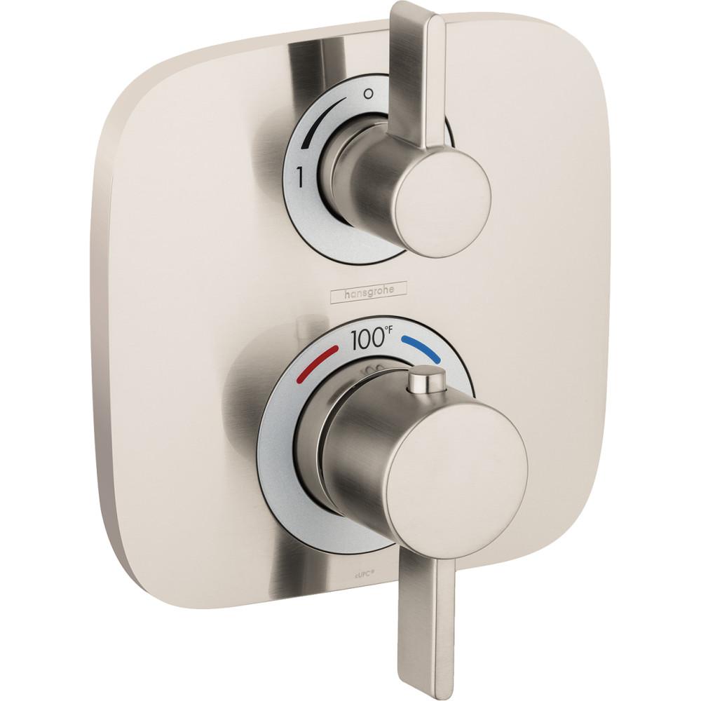 Hansgrohe Ecostat Square 2Handle Shower Trim Kit in Brushed Nickel