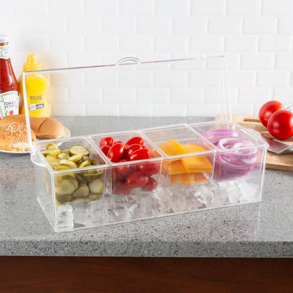 Classic Cuisine Cold Condiment Tray With Ice Chamber Hw031082