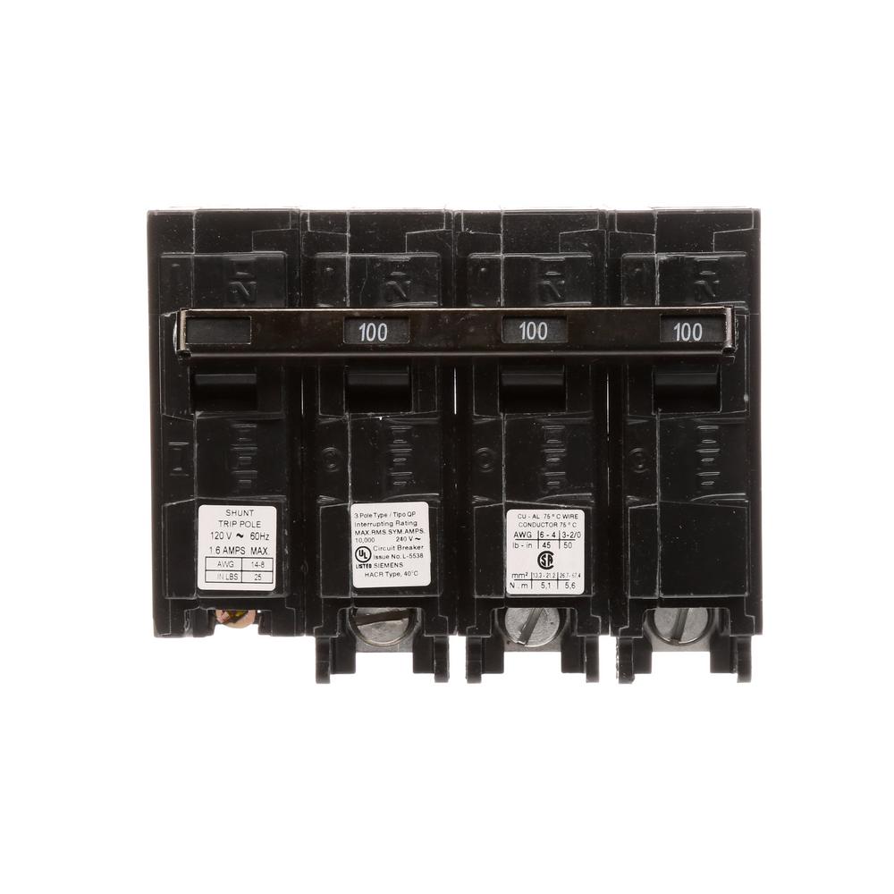 Siemens 60 Amp 3Pole 10 kA Type QP with Shunt Trip Circuit Breaker