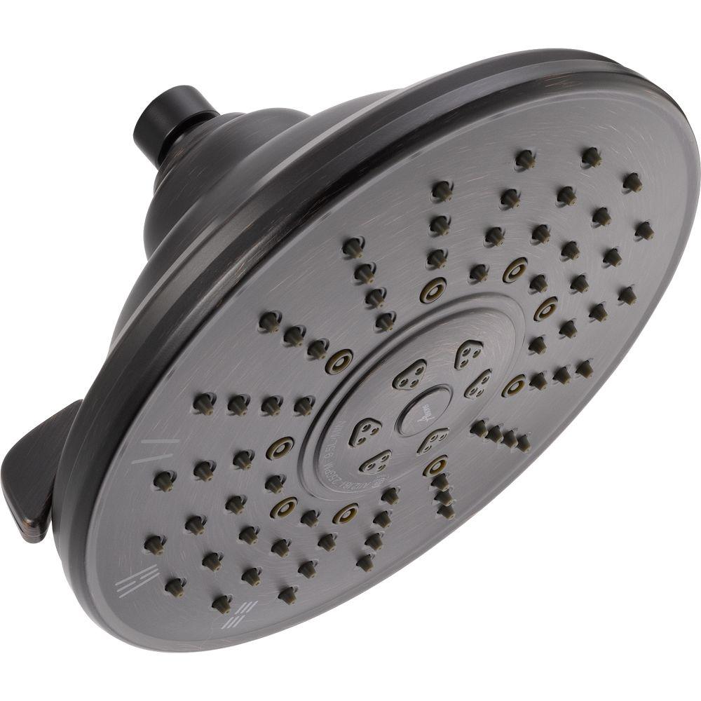 Delta 3 Spray 8 5 In Single Wall Mount Fixed Rain Shower Head In Venetian Bronze