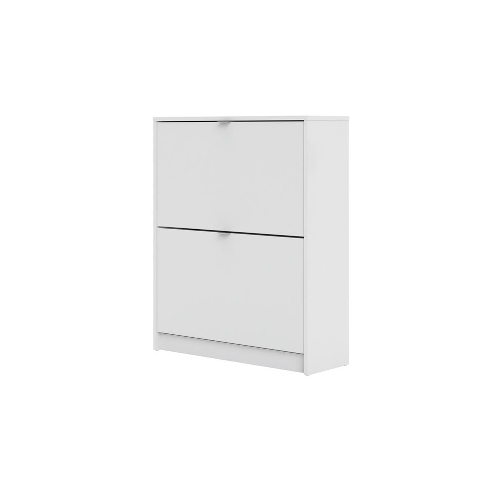 Tvilum Bright 33 54 In H X 27 68 In W 12 Pairs White Wood Engineered 2 Drawer Shoe Storage Cabinet 590054949 The Home Depot