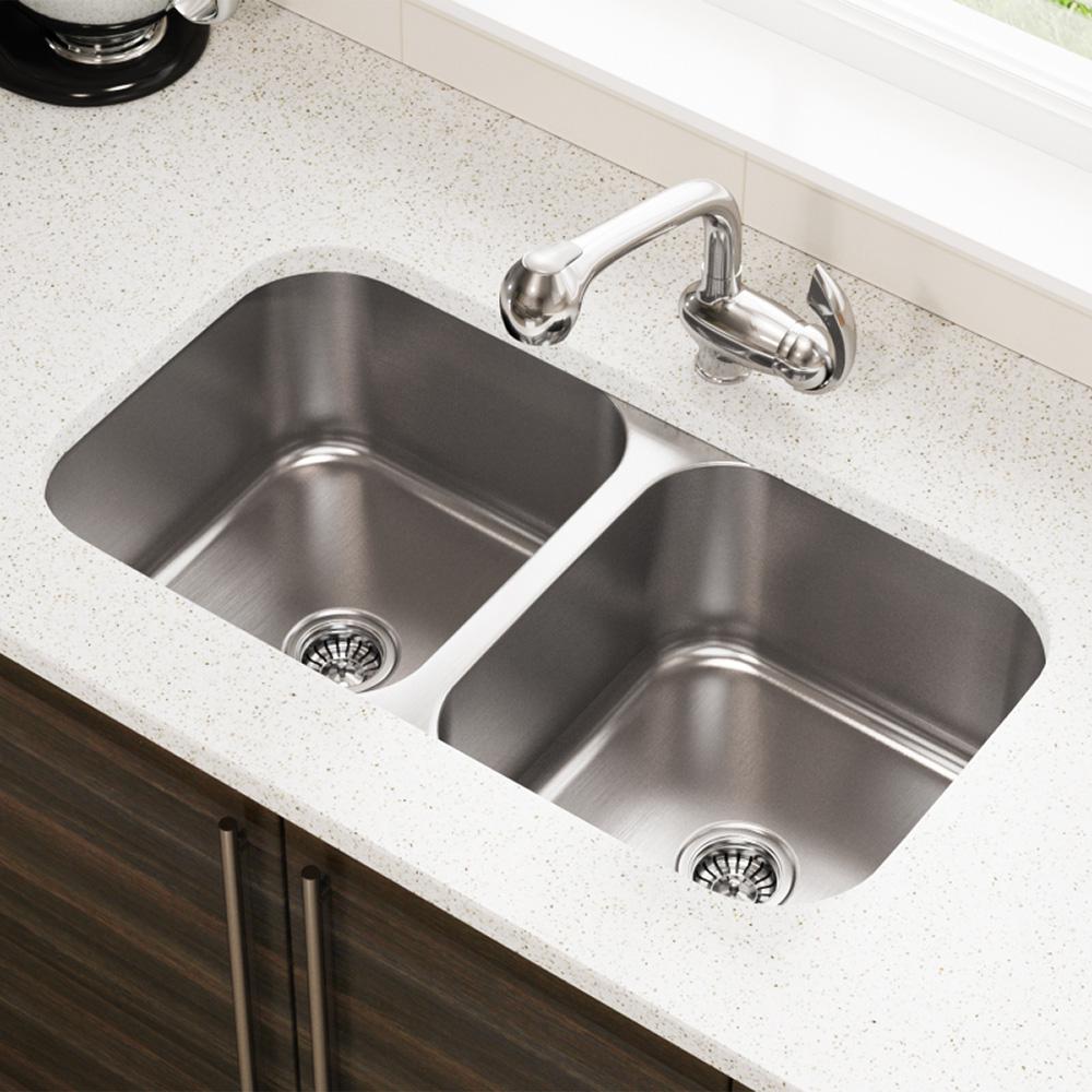 Mr Direct Undermount Stainless Steel 32 In Double Bowl Kitchen