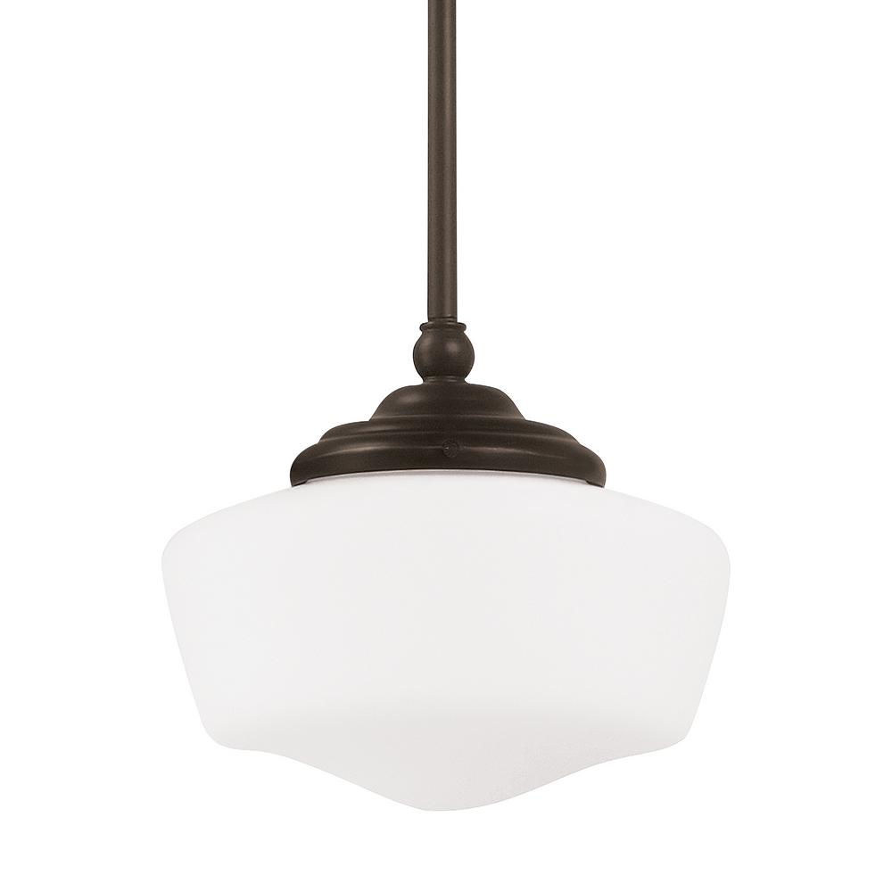 Academy Small 6 75 In W X 7 5 H 1 Light Heirloom Bronze Pendant With Satin White Gl Shade Academy Small 6 75 In W X 7 5 H 1 Light Heirloom Bronze Pendant With Satin White Gl Shade