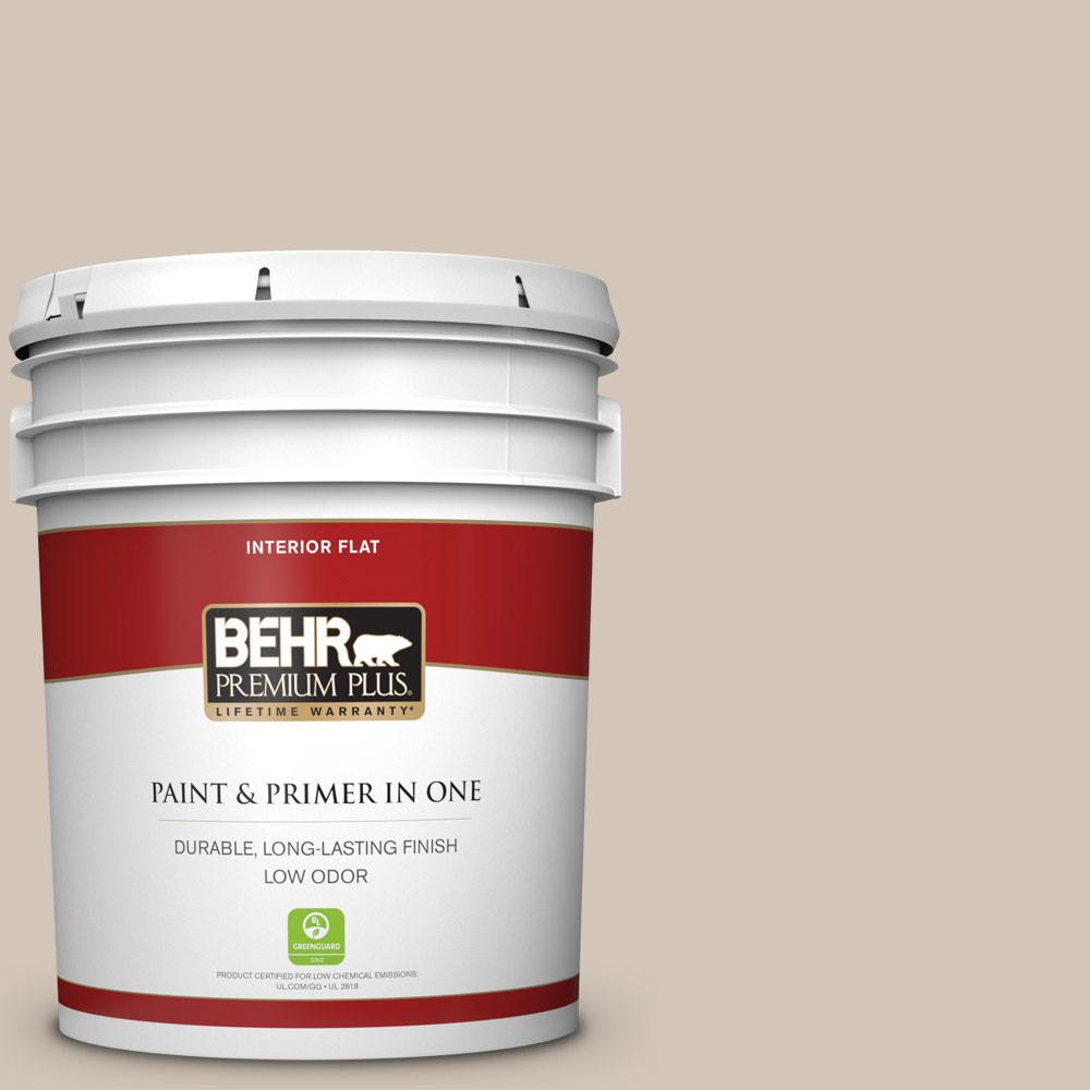 BEHR PREMIUM PLUS 5 Gal. #MQ2-50 Gravelstone Flat Low Odor Interior ...