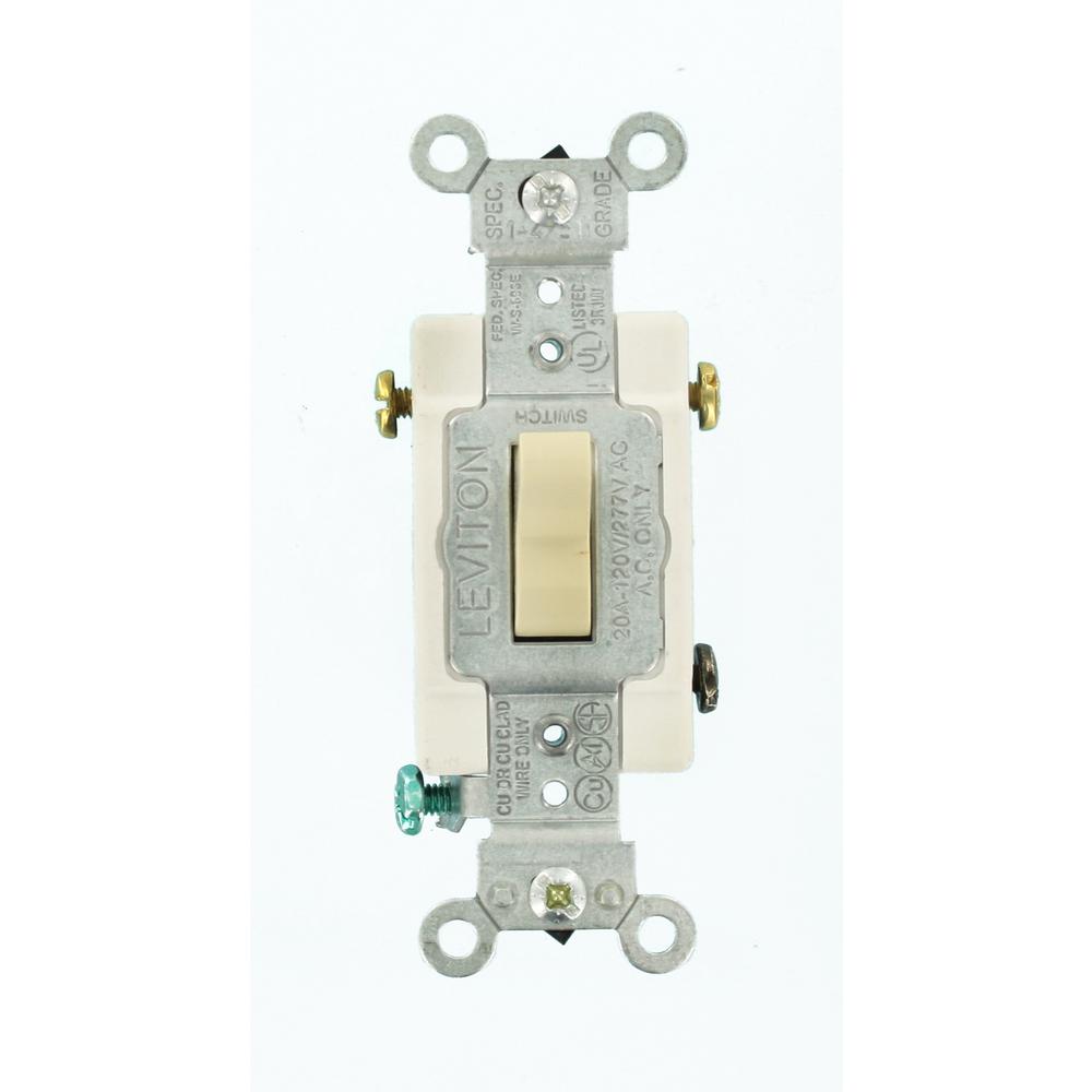 Leviton 20 Amp 120/277-Volt 3-Way Commercial Grade AC Quiet Toggle ...