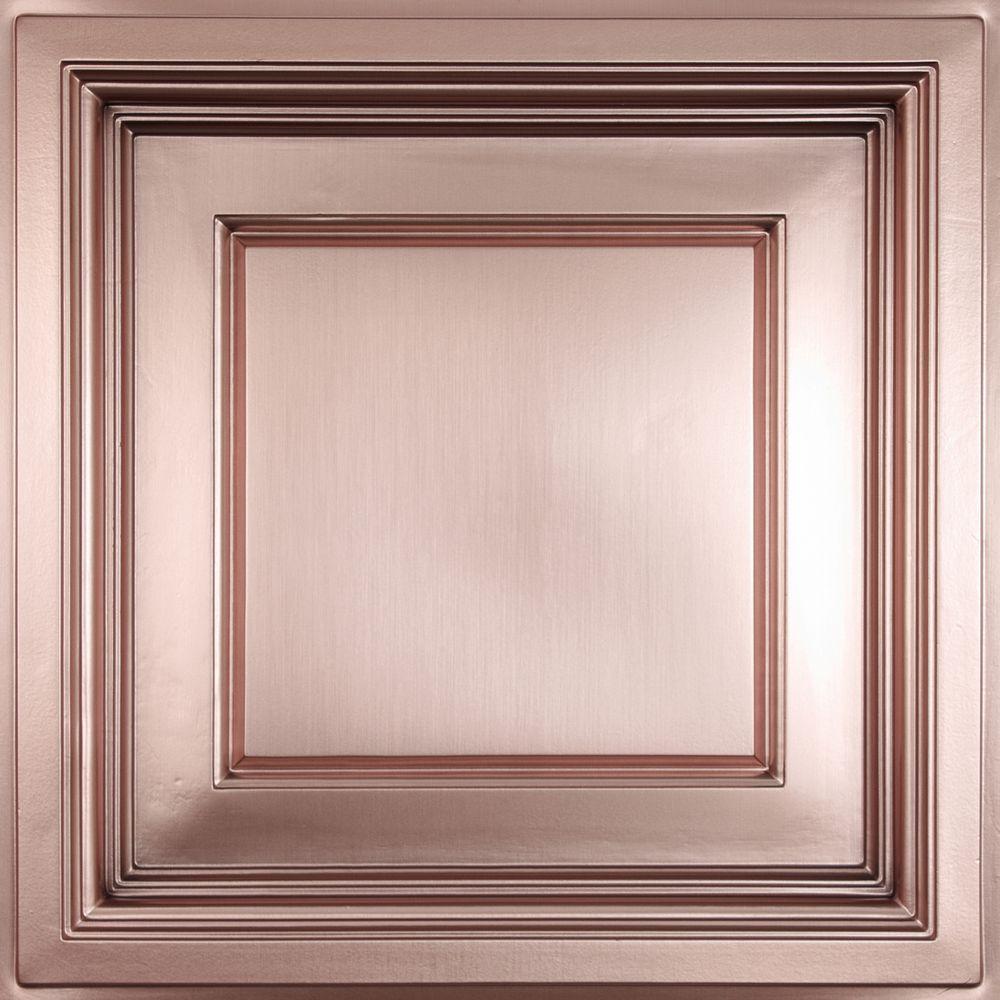 Ceilume Madison Faux Copper 2 Ft X 2 Ft Lay In Coffered Ceiling