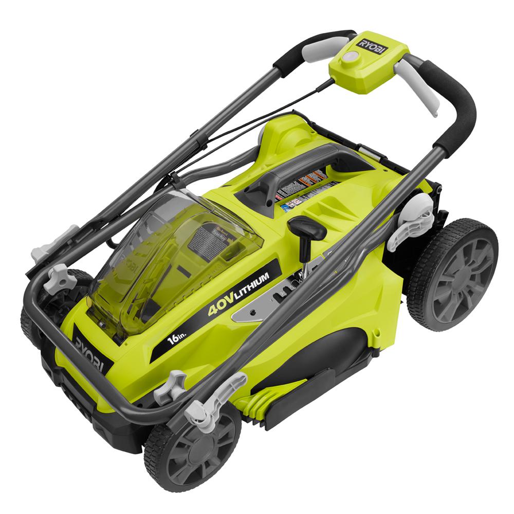 Ryobi Walk Behind Push Lawn Mower 16 In 40v Lithium Ion Cordless Easy