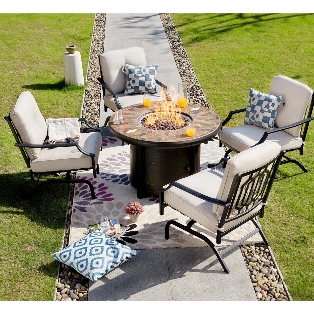 Patio Festival 5-Piece Metal Patio Fire Pit Seating Set ...