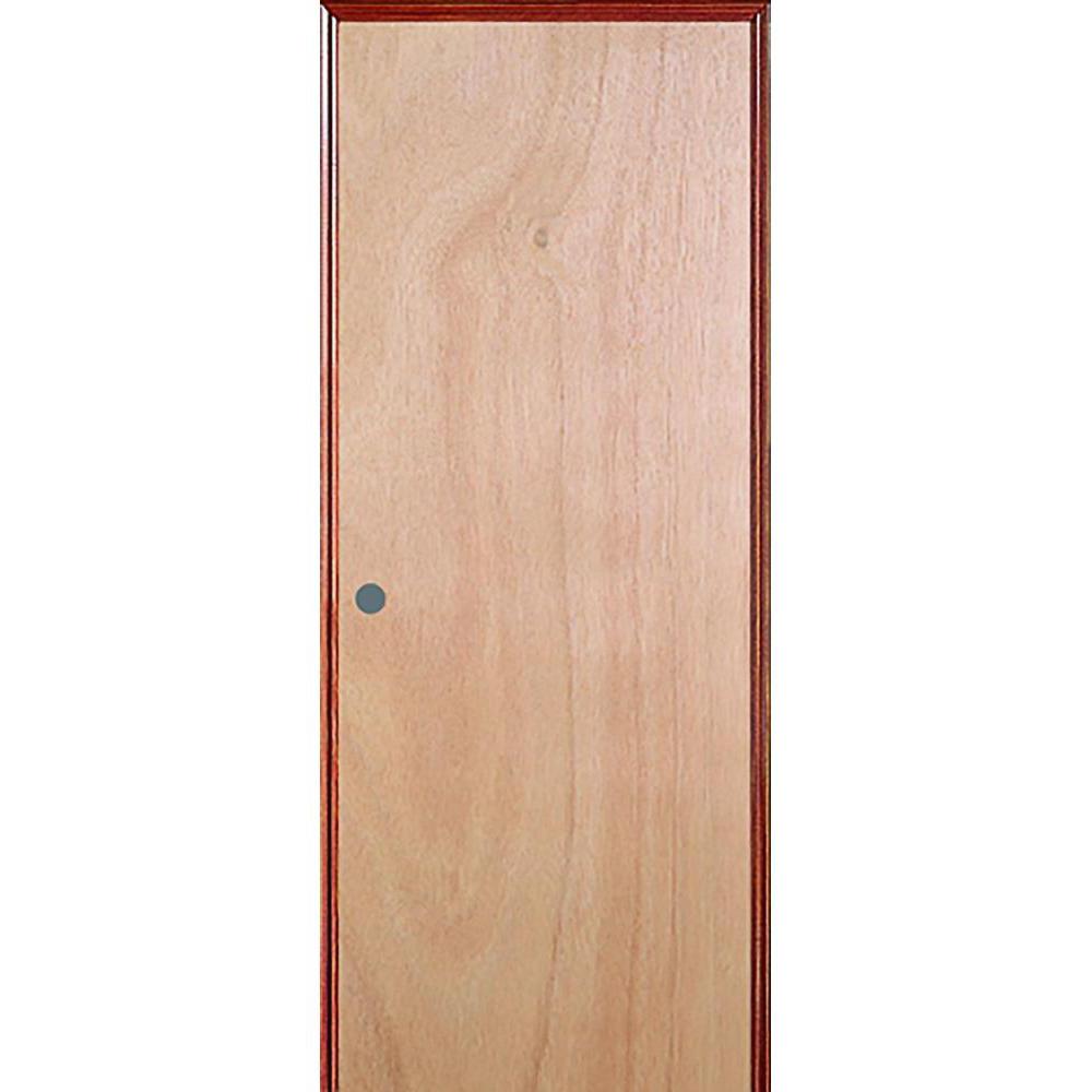 Jeld Wen 32 In X 80 In Unfinished Right Hand Flush Hardwood Single Prehung Interior Door