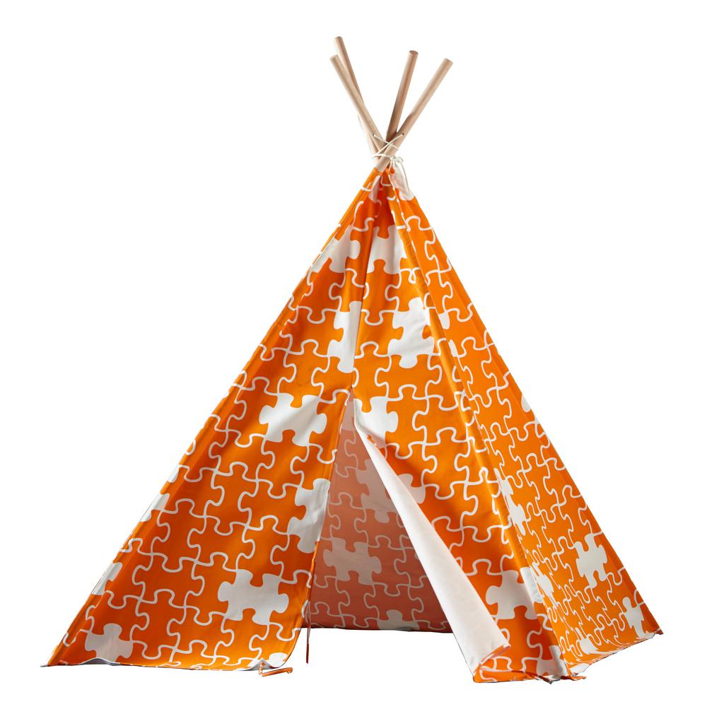 turtleplay Cotton Canvas Orange Puzzle Indoor Children