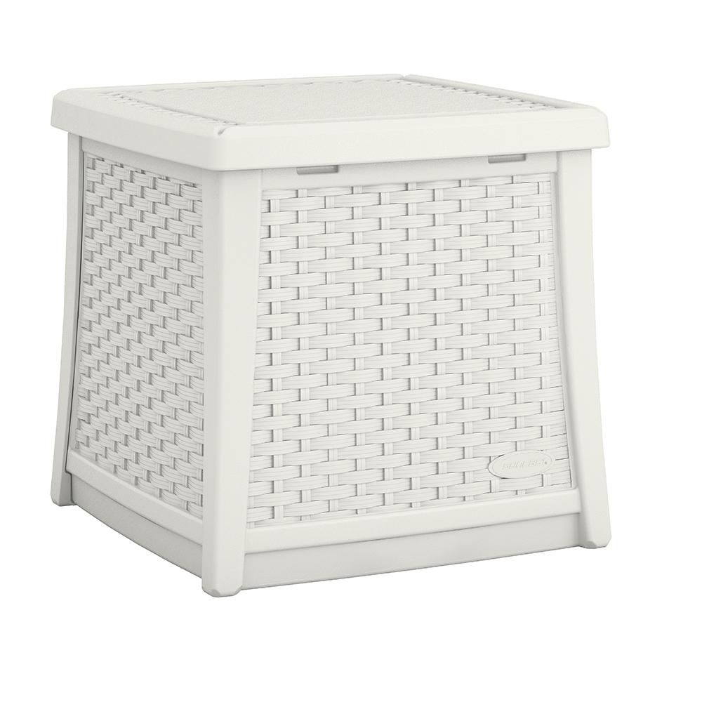 outdoor side storage table resin elements suncast tables