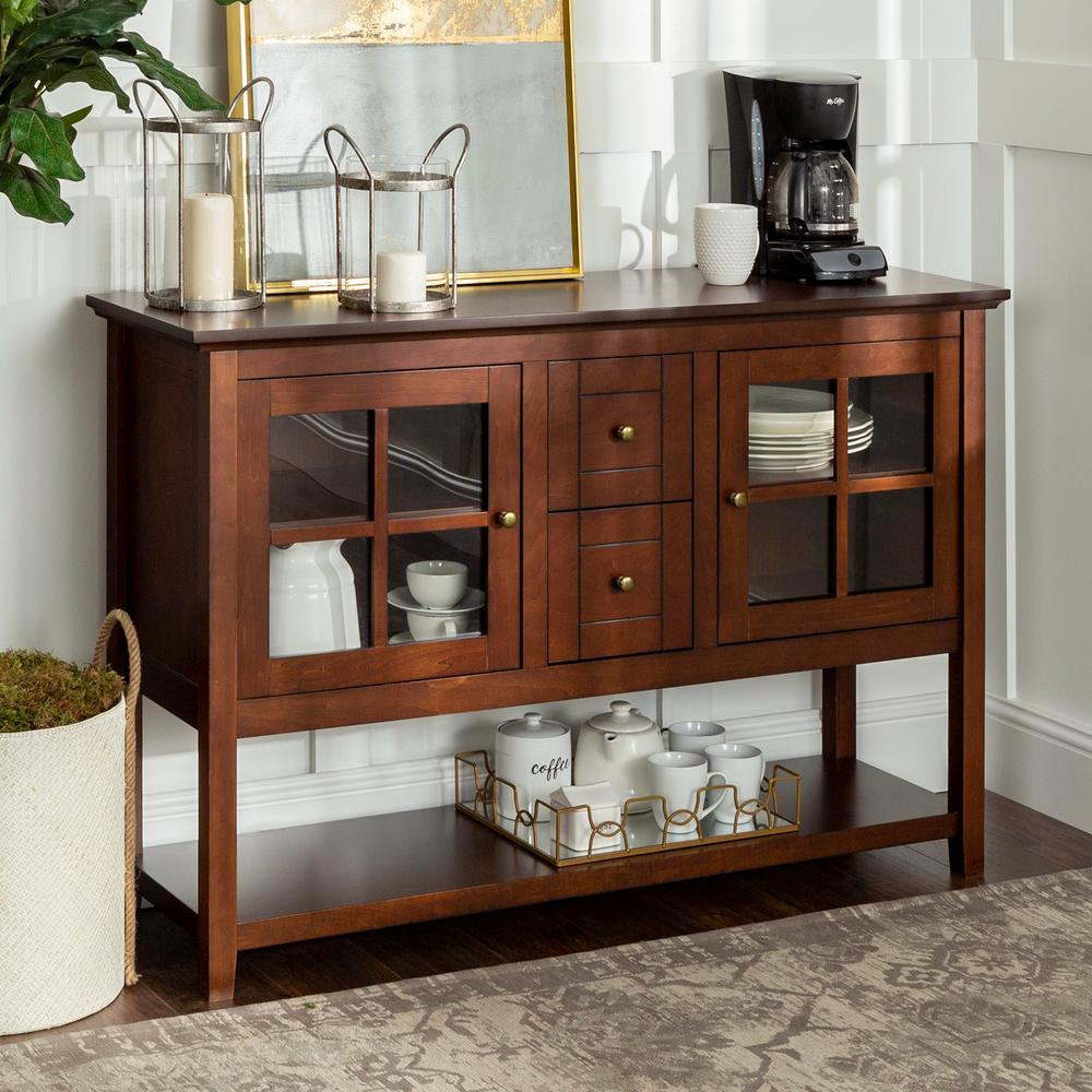 Walnut Glass Doors Sideboards Buffets Kitchen Dining