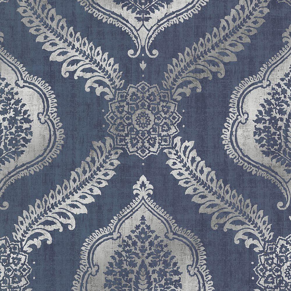 navy blue and silver wallpaper