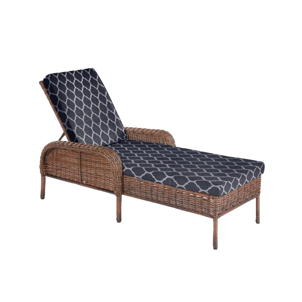 Hampton Bay Cambridge Brown Wicker Outdoor Patio Chaise Lounge Hampton Bay Cambridge Brown Wicker