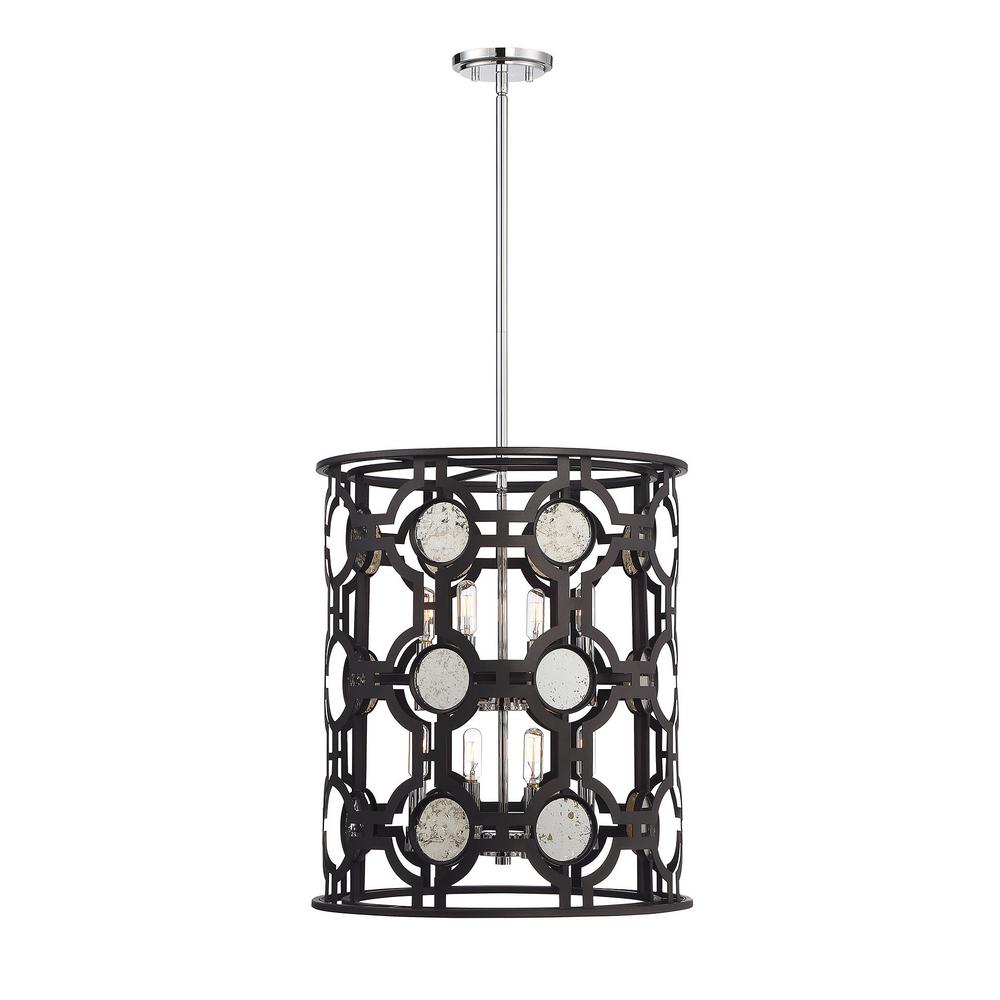 Filament Design 8 Light Bronze And Chrome Pendant With Antique 8 Light Bronze And Chrome Pendant With Antique Mirror Accents
