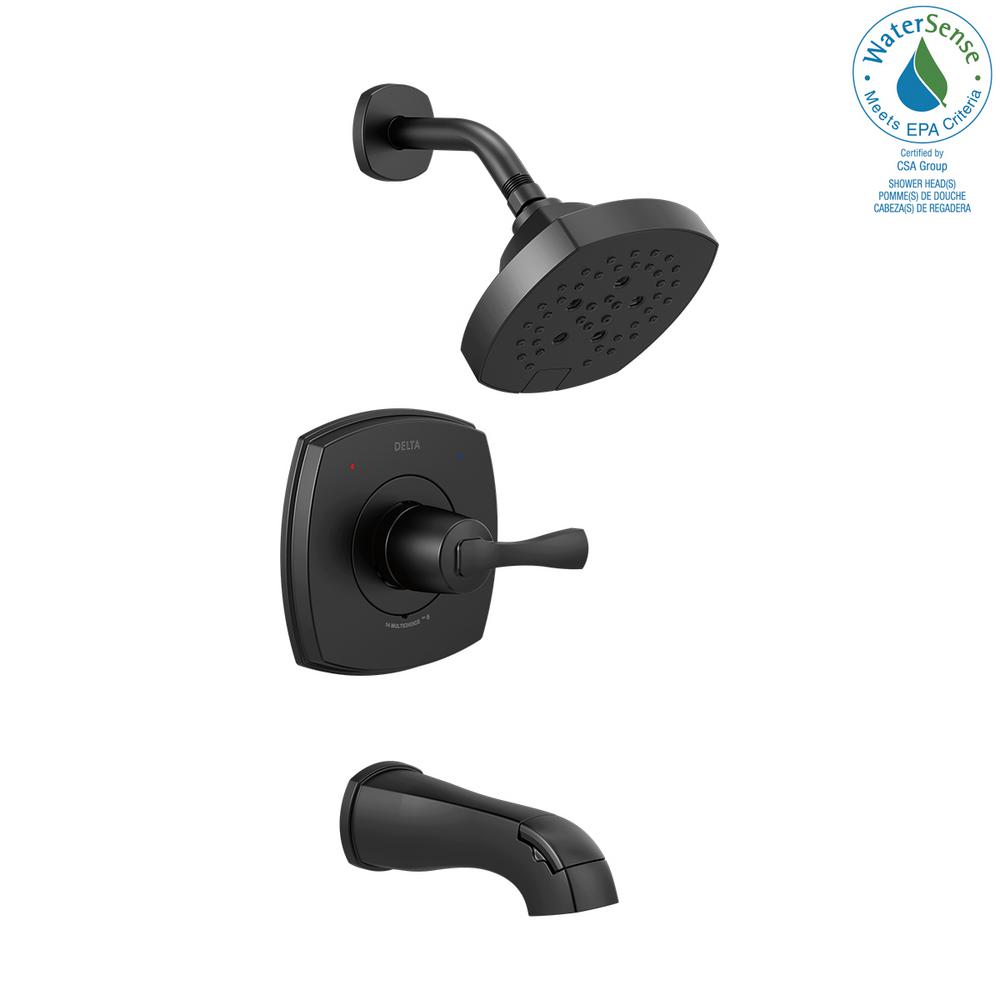 delta faucet matte handle bathtub homedepot trim sprayer bathroom shower pull single stryke tub mount kit broadmoor hole down valve