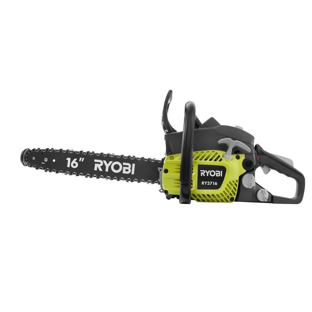 RYOBI RECONDITIONED Gas Chainsaw (2 Cycle) 16 in. Wood Cutting Lawn