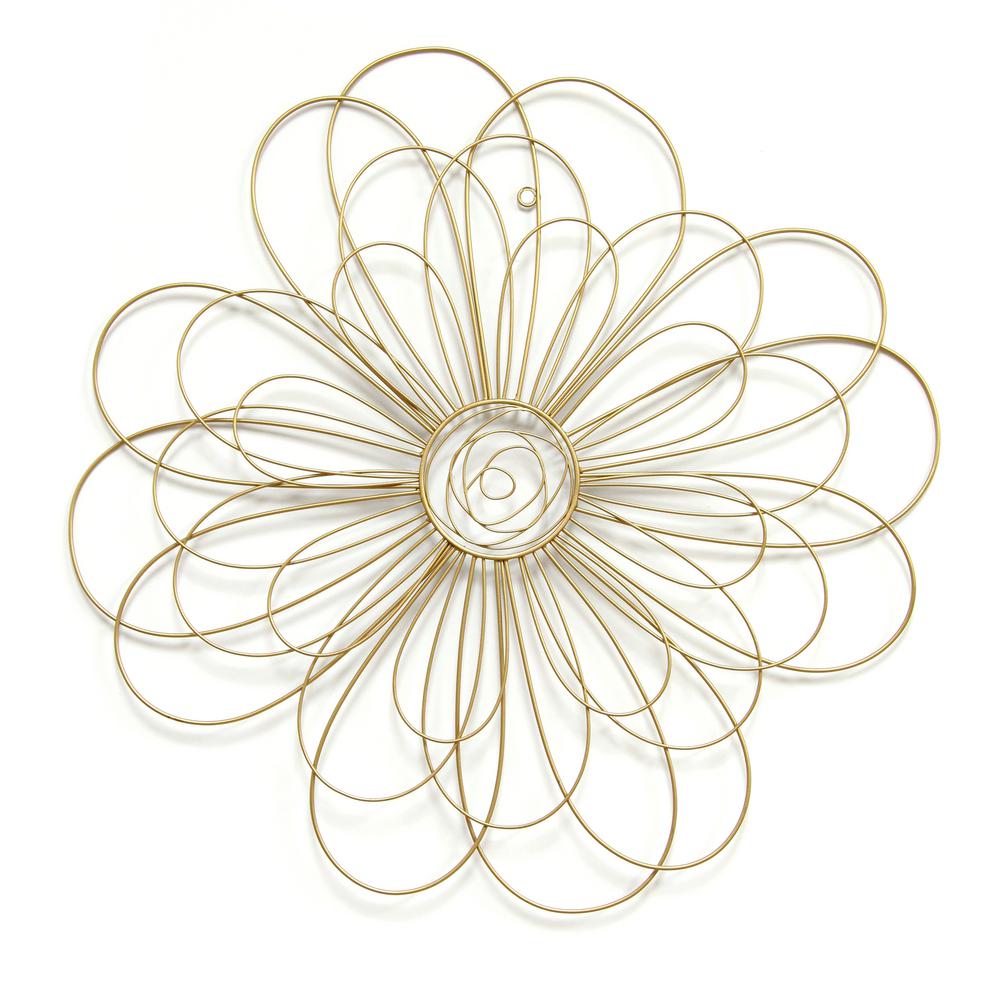 Gold Metal Wire Flower Wall Decor Gold Metal Wire Flower Wall Decor
