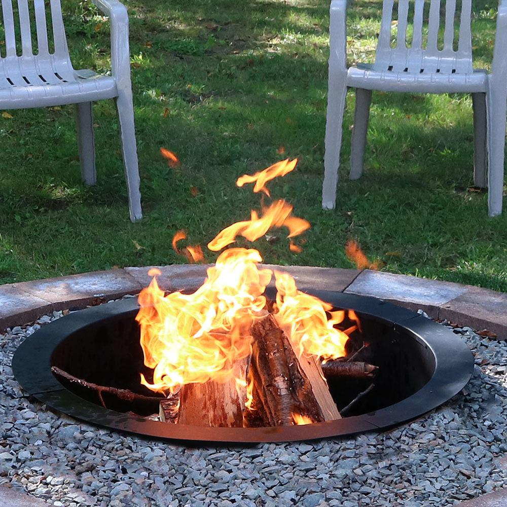 Sunnydaze Decor 39 In Dia X 45 In H Round Steel Wood Burning