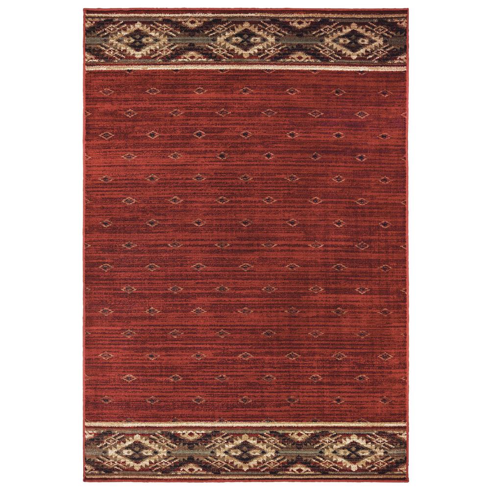 Unbranded Timberidge Red/Gold 4 ft. x 6 ft. Border Area Rug999021