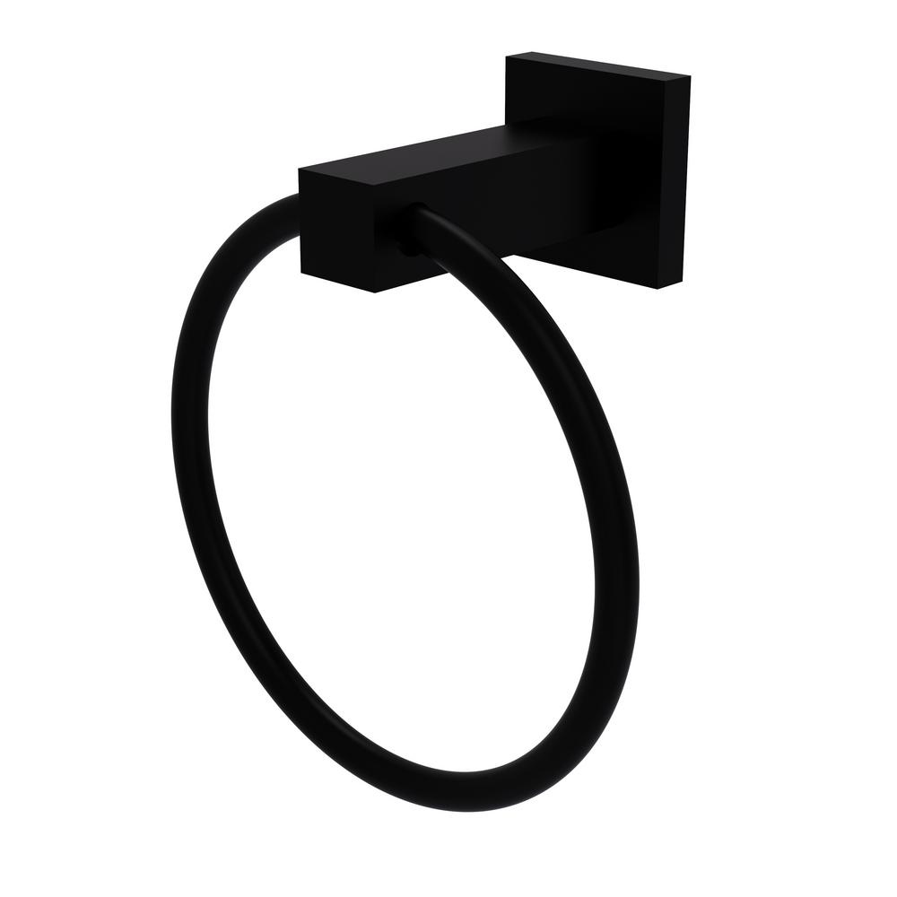 Allied Brass Montero Collection Towel Ring in Matte Black-MT-16-BKM