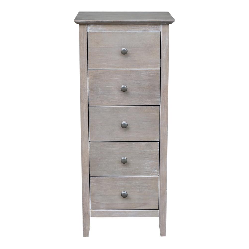 Gray Solid Wood Dressers Chests Bedroom Furniture The Home Brooklyn Weathered Gray Taupe 5 Drawer Chest